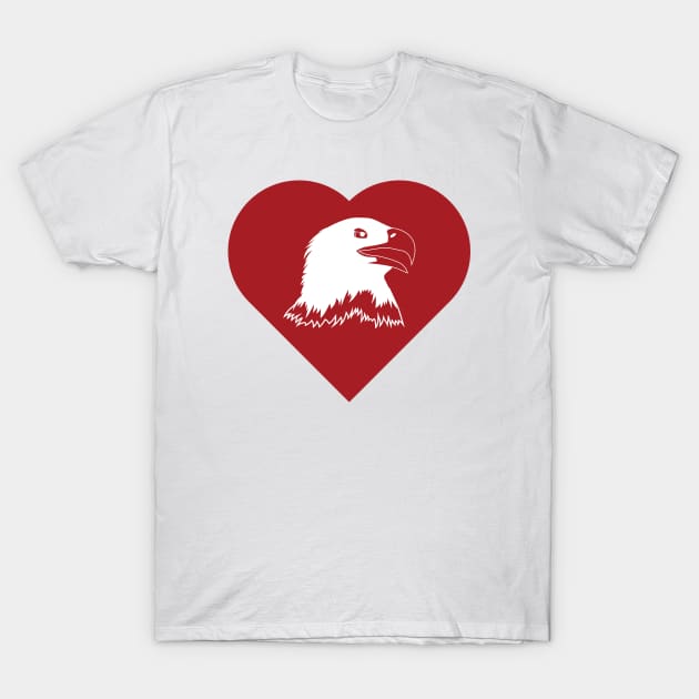 Eagle Mascot Cares Red T-Shirt by College Mascot Designs
